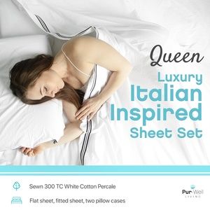 Italian Inspired 5-Star Hotel and Spa Sheets Queen